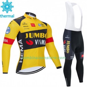 Maillot Cyclisme Hiver + Collant à Bretelles 2020 Team Jumbo-Visma N001